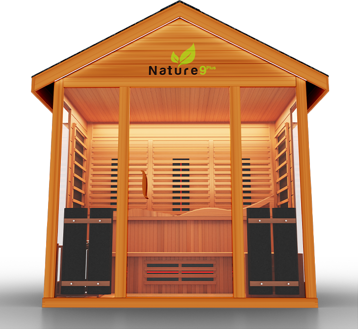 Medical Breakthrough Nature 9 Plus Infrared 3-6 Person Outdoor Sauna Outdoor Sauna Medical Breakthrough
