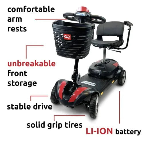 ComfyGo Z-4 Electric Powered 4-Wheel Mobility Scooter with 5 Part Detachable Frame Mobility Scooter ComfyGo