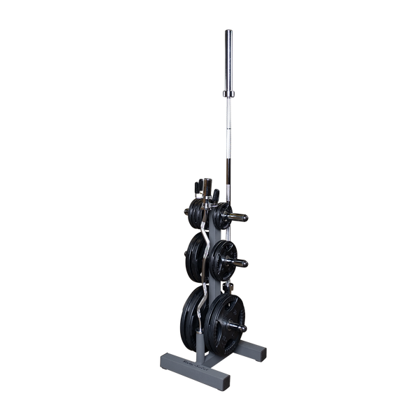 BODY-SOLID OLYMPIC PLATE TREE & BAR HOLDER Strength Body-Solid