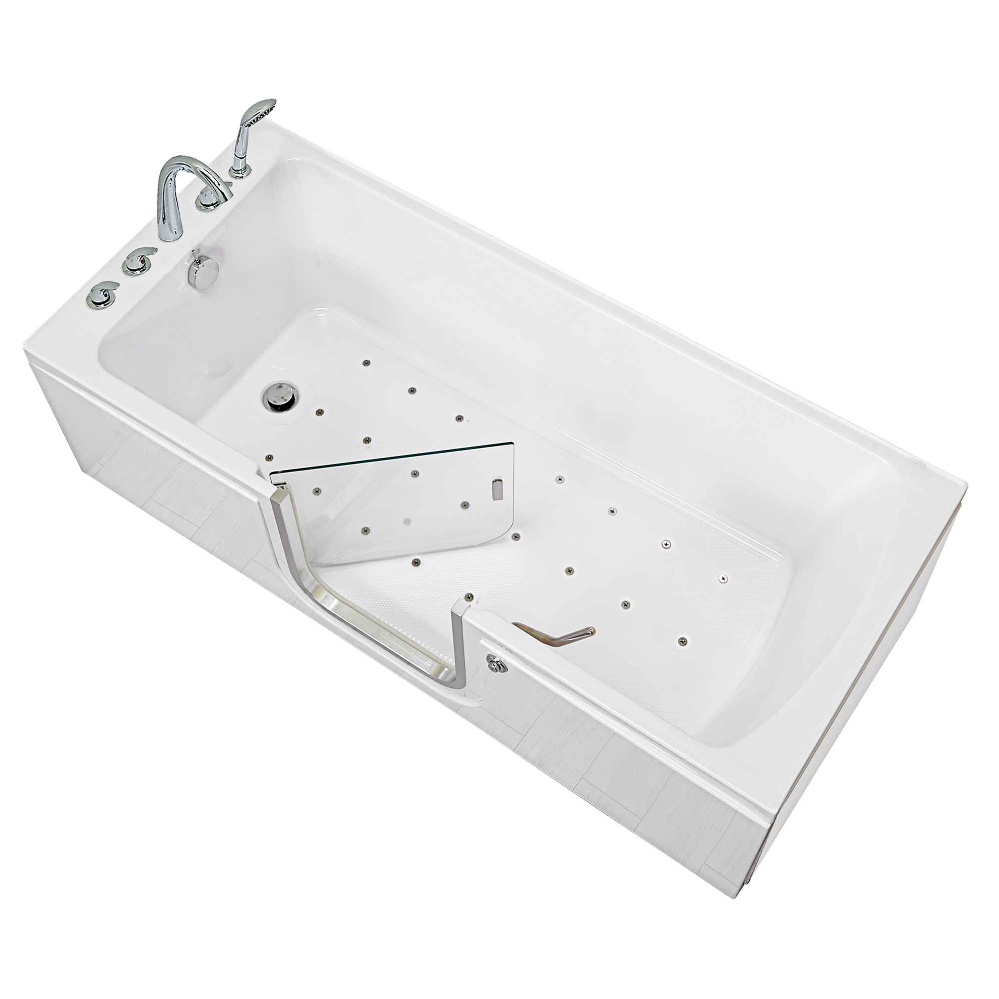Ella's Bubbles Laydown 32x72 Air Massage Walk-In-Bathtub Left Drain, 5 Piece Fast Fill Faucet Bath Tub Ella's Bubbles