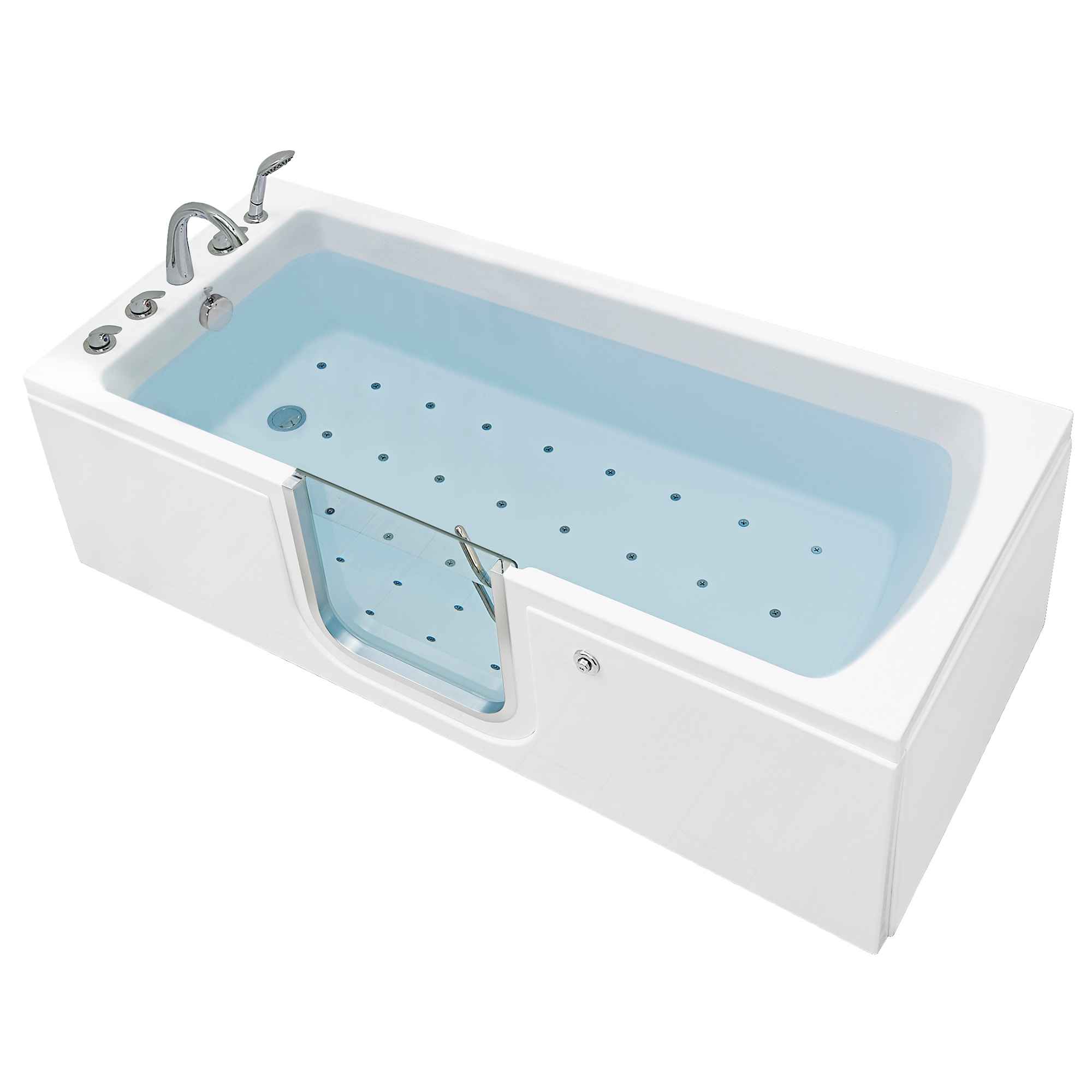 Ella's Bubbles Laydown 32x72 Air Massage Walk-In-Bathtub Left Drain, 5 Piece Fast Fill Faucet Bath Tub Ella's Bubbles