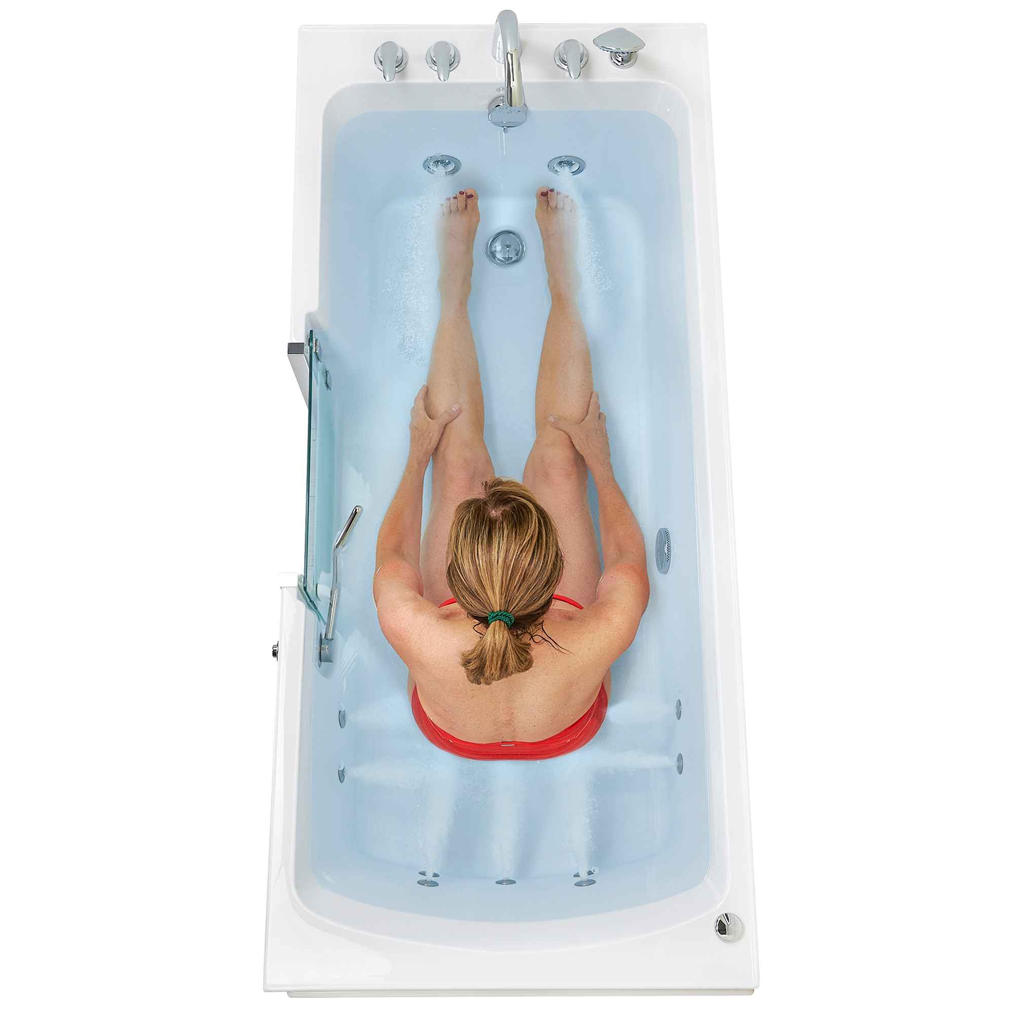 Ella's Bubbles Laydown 32x72 Hydro Massage Walk In Bathtub, 5 Piece Fast Fill Faucet Bath Tub Ella's Bubbles
