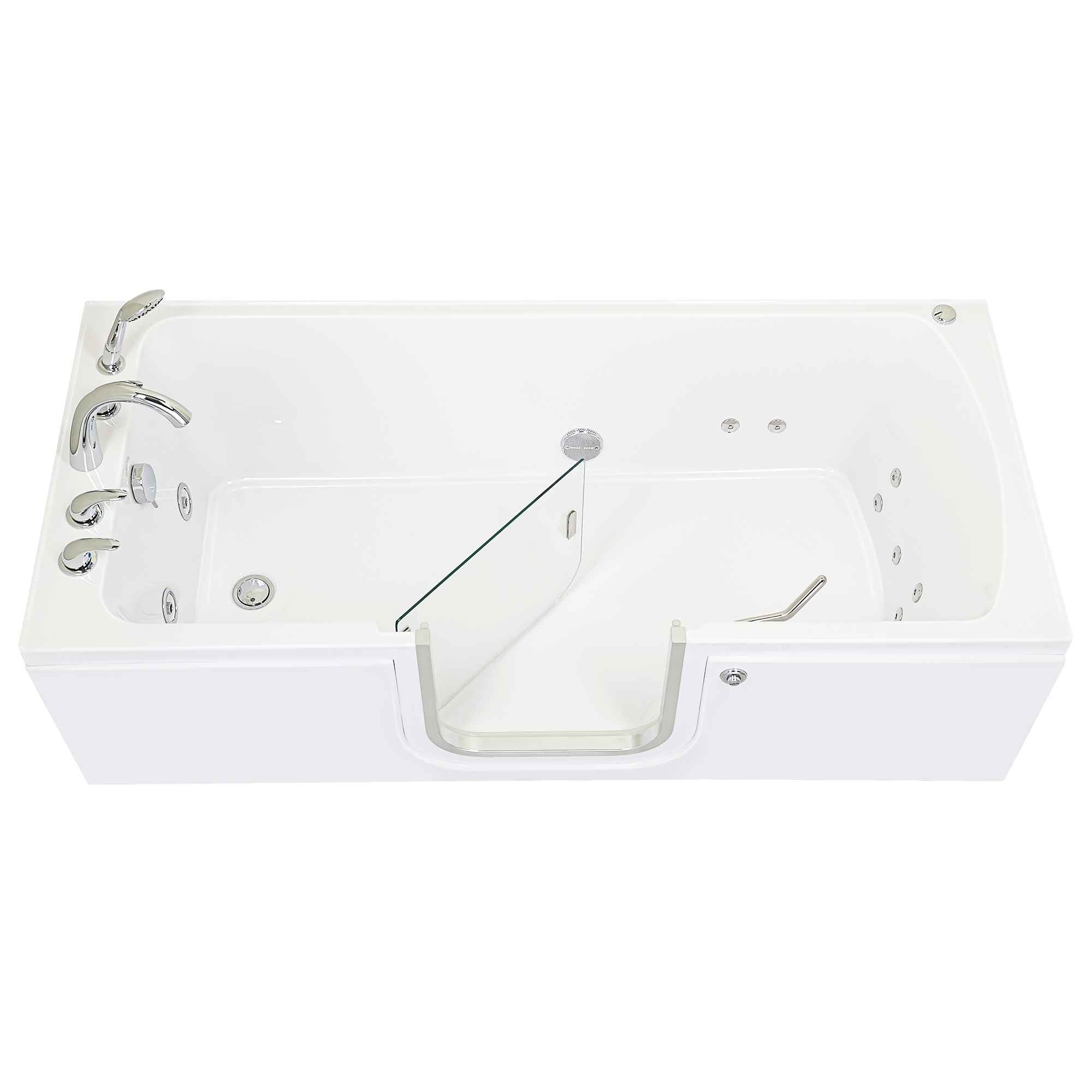 Ella's Bubbles Laydown 32x72 Hydro Massage Walk In Bathtub, 5 Piece Fast Fill Faucet Bath Tub Ella's Bubbles