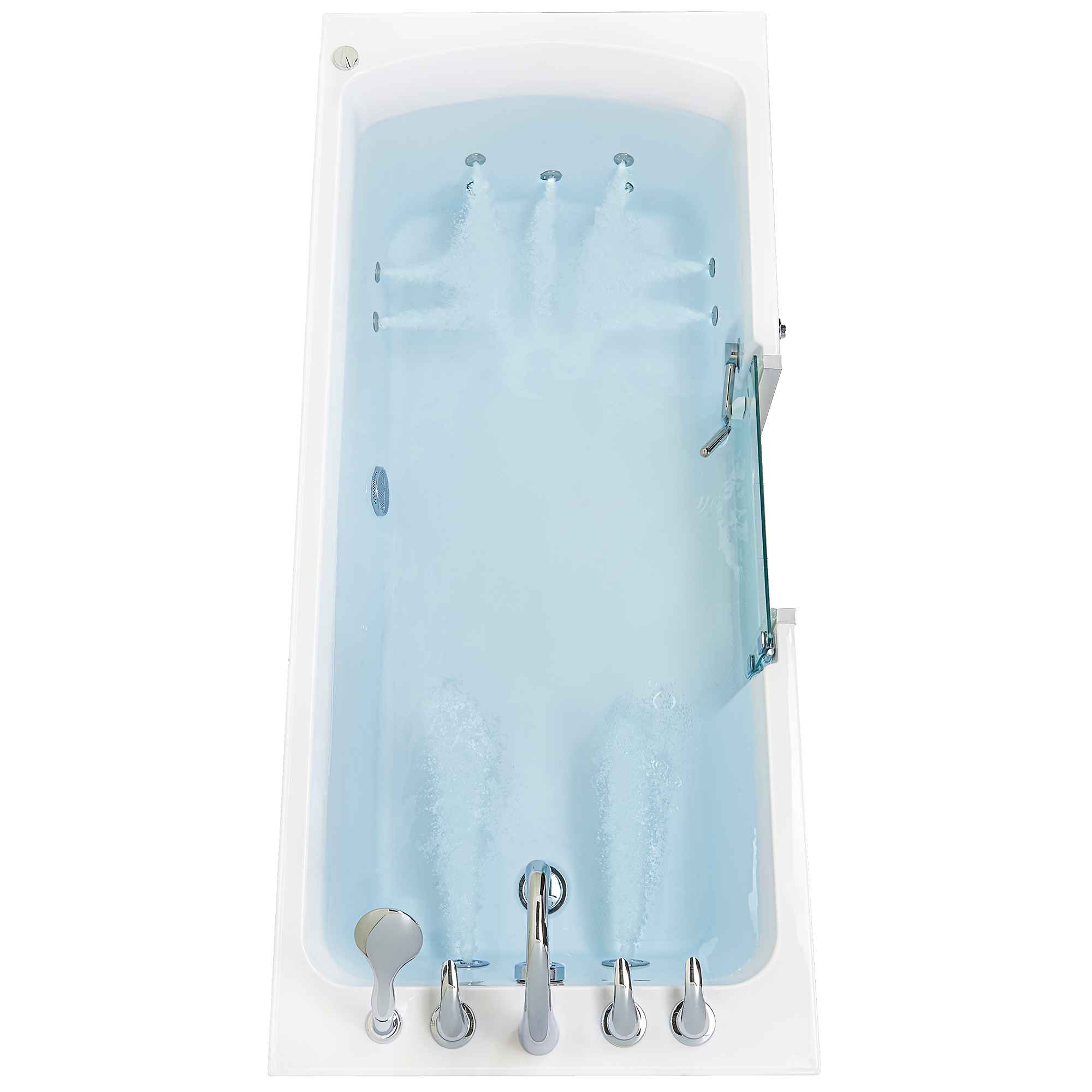 Ella's Bubbles Laydown 32x72 Hydro Massage Walk In Bathtub, 5 Piece Fast Fill Faucet Bath Tub Ella's Bubbles