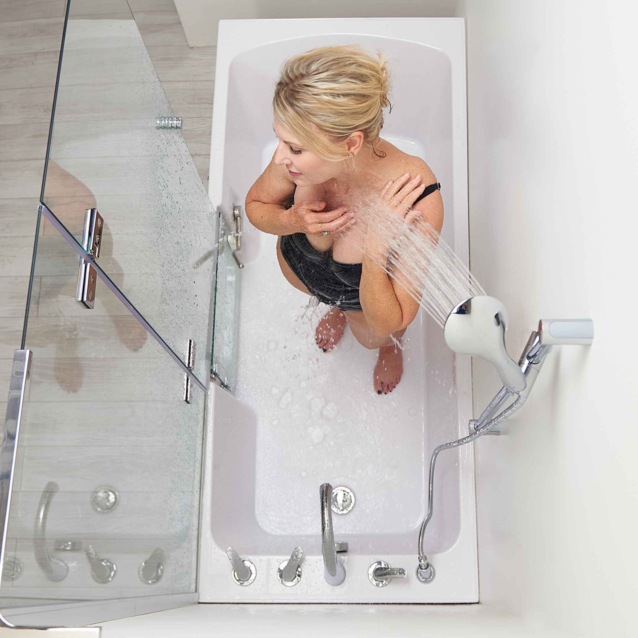 Ella's Bubbles Laydown 32x72 Soaking Walk In Bathtub, 5 Piece Fast Fill Faucet Bath Tub Ella's Bubbles