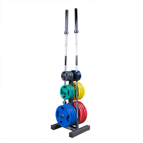 BODY-SOLID OLYMPIC PLATE TREE & BAR HOLDER Strength Body-Solid