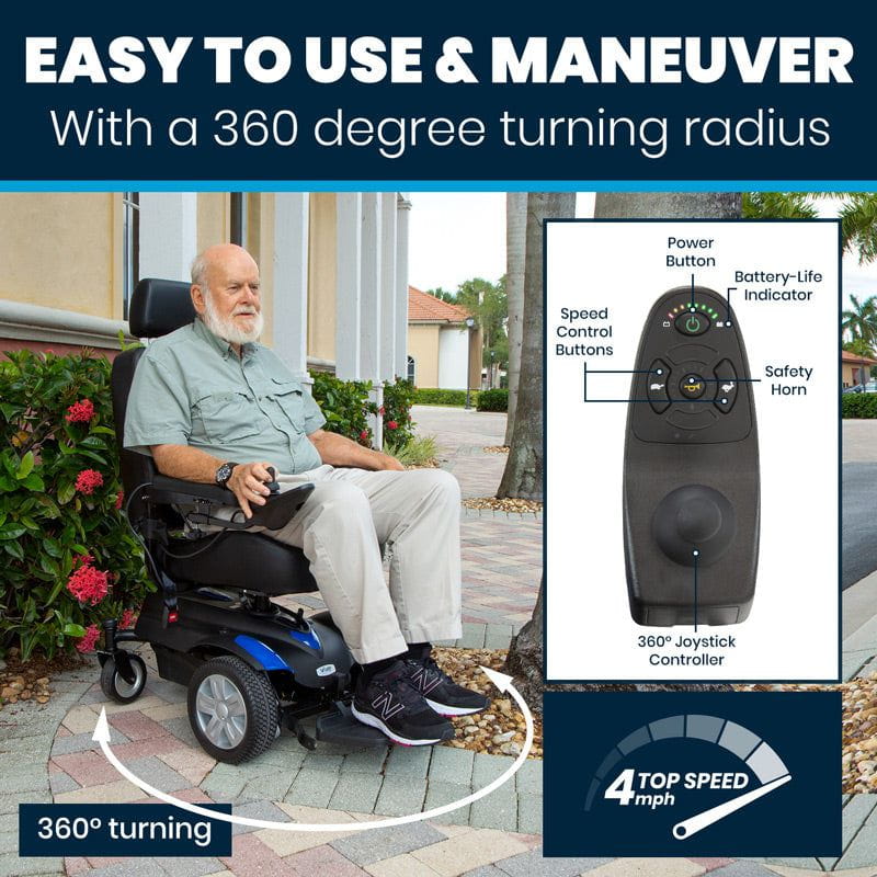 Vive Health MOB1054BLU Electric Wheelchair Model: V Electric Wheelchair Vive Health