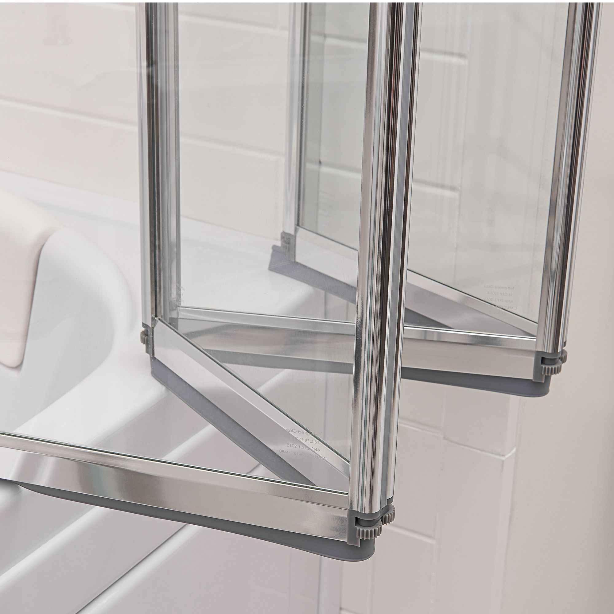 Ella's Bubbles 4-Fold Tempered Glass Shower Bath Screen for Walk-In Tubs Bath Tub Ella's Bubbles