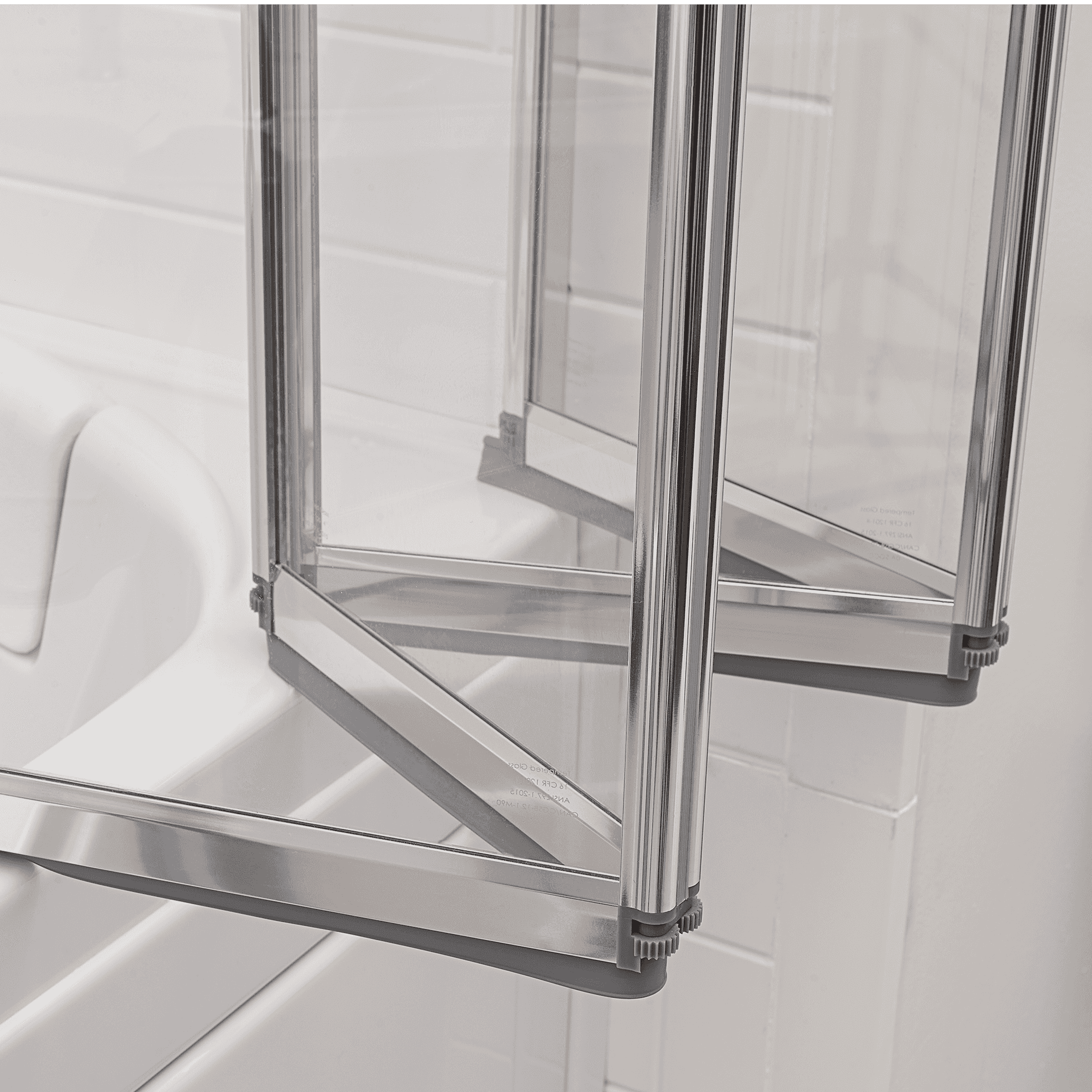 Ella's Bubbles 4-Fold Tempered Glass Shower Bath Screen for Walk-In Tubs Bath Tub Ella's Bubbles