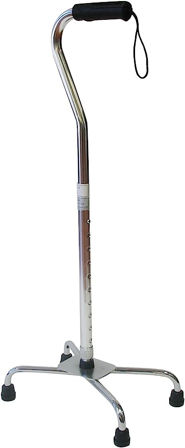Karman QC2 Quad Cane With Small Base Living Aids Karman Healthcare Silver