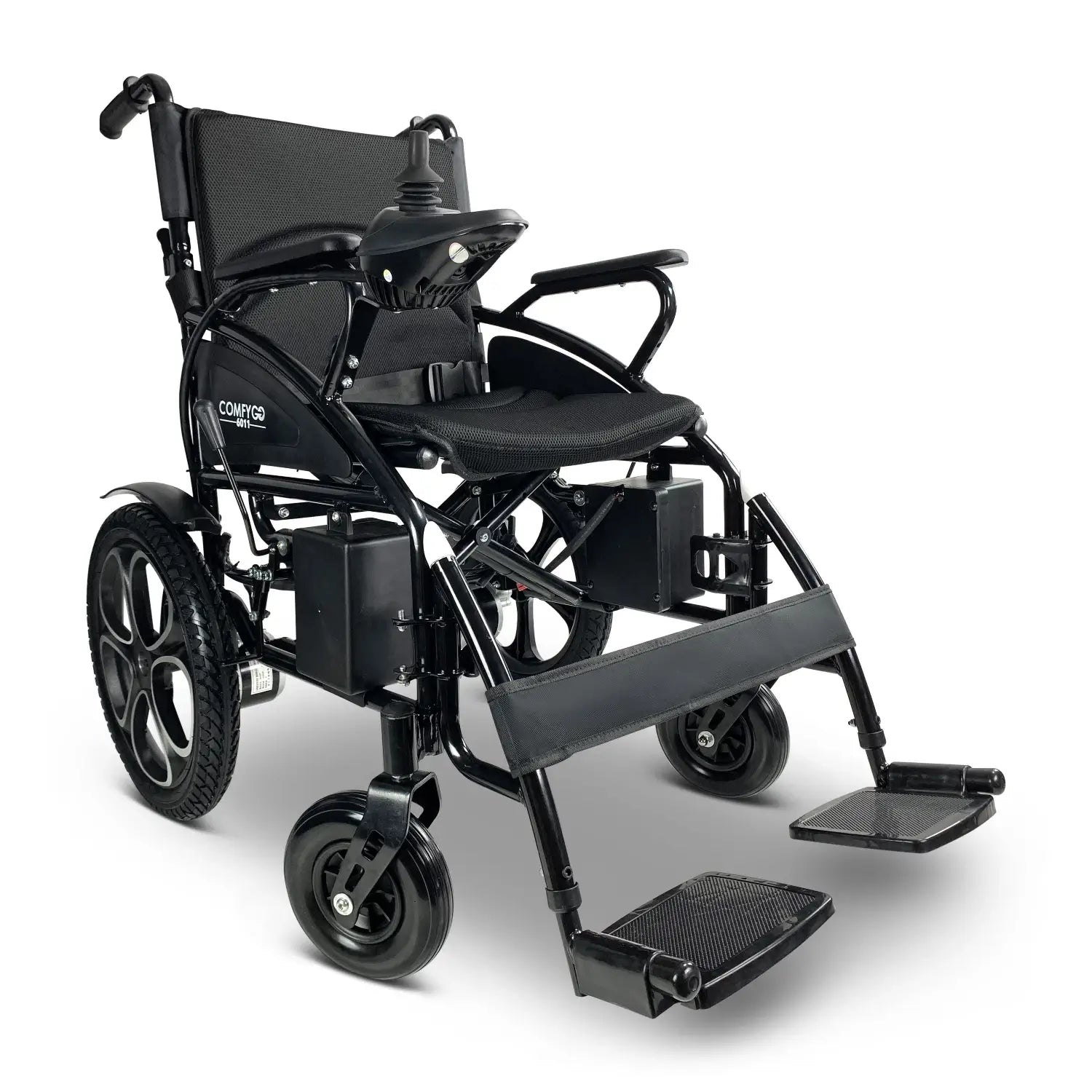 ComfyGo 6011 Folding Electric Wheelchair Electric Wheelchair ComfyGo Black 13 Miles Range (12AH Battery)