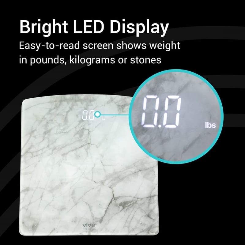 Vive Health DMD1052MAR Digital Marble Smart Scale Digital Measuring Devices Vive Health