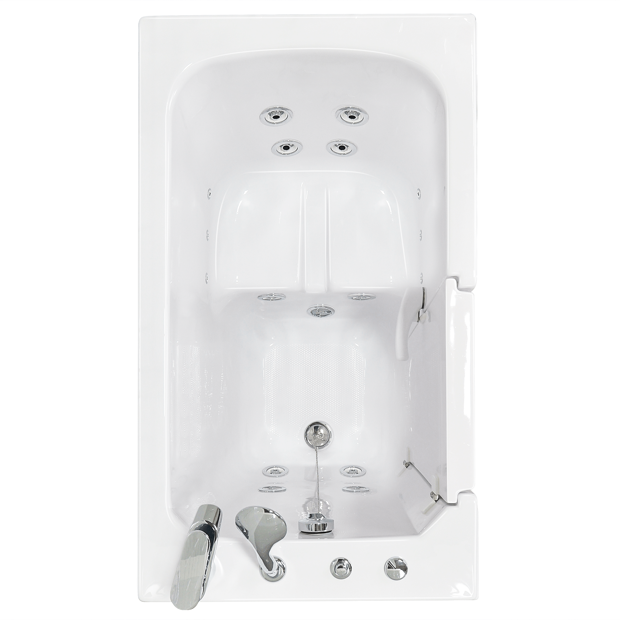 Ella Flow Acrylic Hydro Massage Walk in Tub 28"x48", Inward Swing Door, 2 Piece Fast Fill Faucet Bath Tub Ella's Bubbles