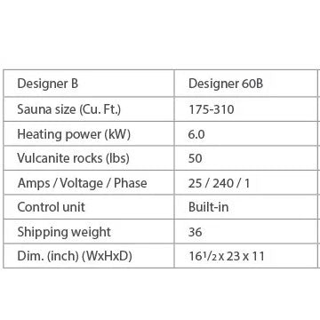 Designer B 4.5KW, 6KW, 8KW Sauna Heater Sauna Heater Dundalk LeisureCraft