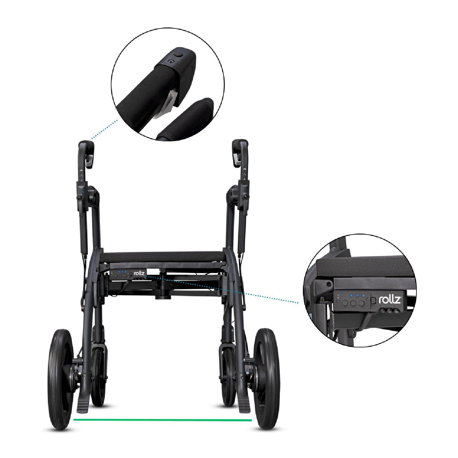 Rollz Motion Rhythm in Matt Black Rollator Accessory Rollz