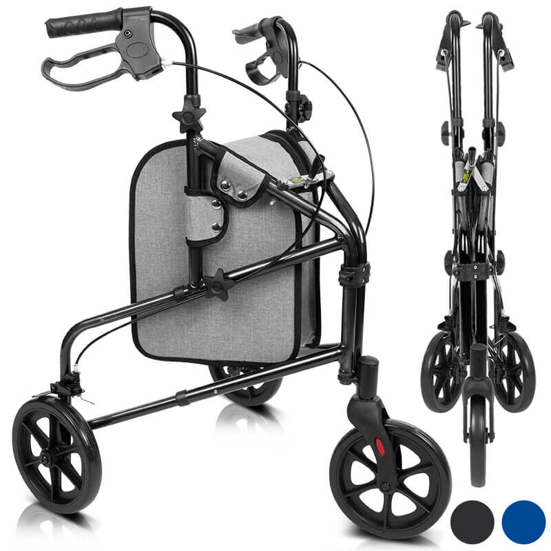 Vive Health 3 Wheel Rollator Walkers & Rollators Vive Health Black