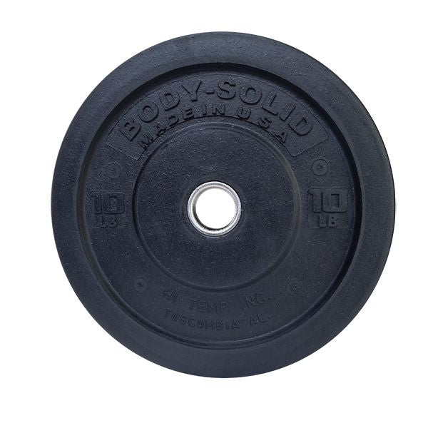 Body-Solid Premium Bumper Plates OBPH With Black Olympic Bar Set Bumper Plates Body-Solid 450 lb Set No