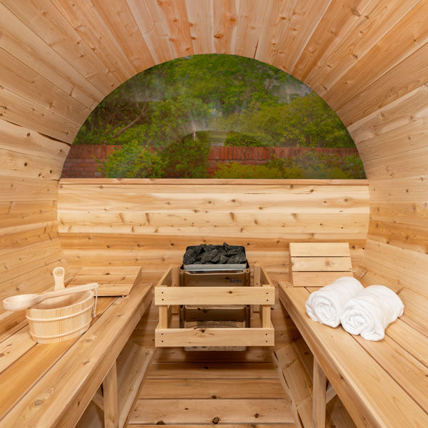 Dundalk Serenity MP Barrel Outdoor 4 person Sauna Outdoor Sauna Dundalk LeisureCraft