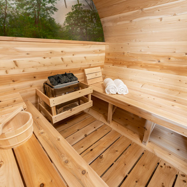 Dundalk Serenity MP Barrel Outdoor 4 person Sauna Outdoor Sauna Dundalk LeisureCraft