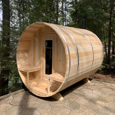Dundalk CT Serenity Barrel Outdoor 4 person Sauna Outdoor Sauna Dundalk LeisureCraft