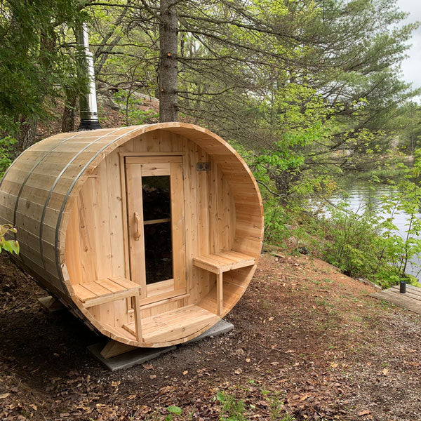 Dundalk CT Serenity Barrel Outdoor 4 person Sauna Outdoor Sauna Dundalk LeisureCraft