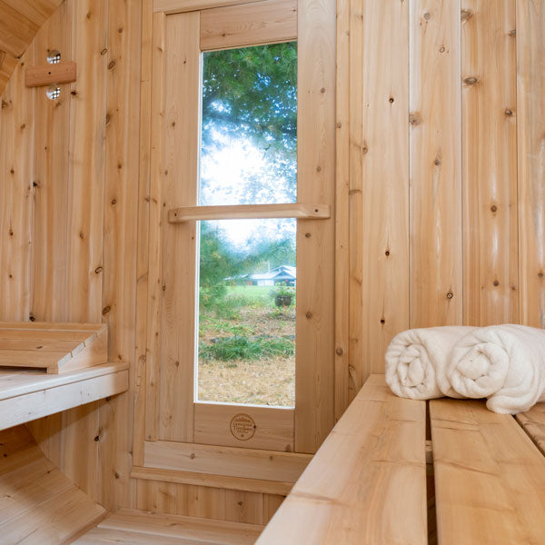 Dundalk CT Serenity Barrel Outdoor 4 person Sauna Outdoor Sauna Dundalk LeisureCraft