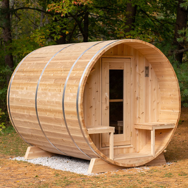 Dundalk CT Serenity Barrel Outdoor 4 person Sauna Outdoor Sauna Dundalk LeisureCraft