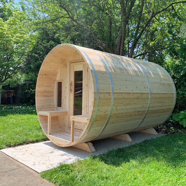 Dundalk CT Tranquility Barrel Outdoor 6-8 person Sauna Outdoor Sauna Dundalk LeisureCraft