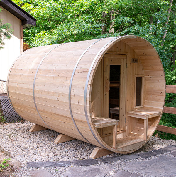 Dundalk CT Tranquility Barrel Outdoor 6-8 person Sauna Outdoor Sauna Dundalk LeisureCraft