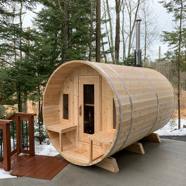 Dundalk CT Tranquility Barrel Outdoor 6-8 person Sauna Outdoor Sauna Dundalk LeisureCraft