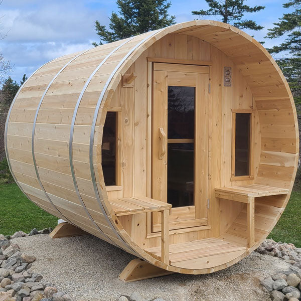 Dundalk CT Tranquility Barrel Outdoor 6-8 person Sauna Outdoor Sauna Dundalk LeisureCraft