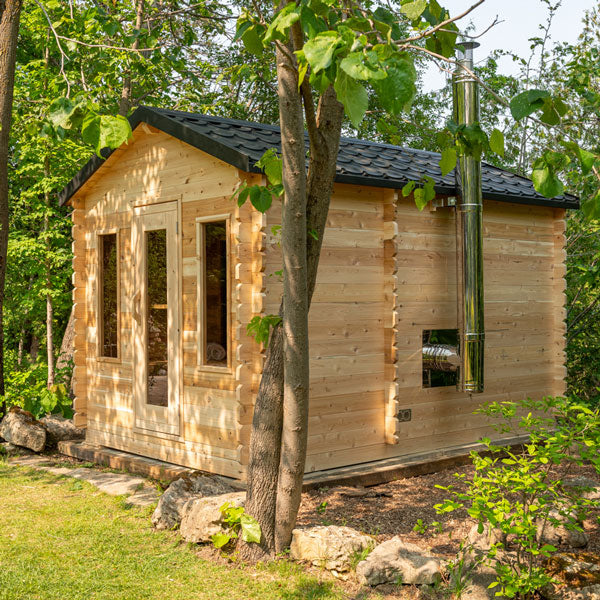 Dundalk CT Georgian Cabin Outdoor 2-6 person Sauna with Changeroom Outdoor Sauna Dundalk LeisureCraft
