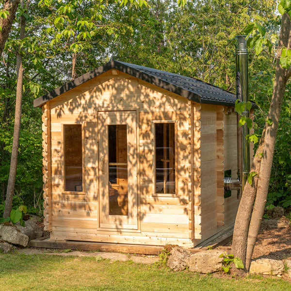 Dundalk CT Georgian Cabin Outdoor 2-6 person Sauna with Changeroom Outdoor Sauna Dundalk LeisureCraft