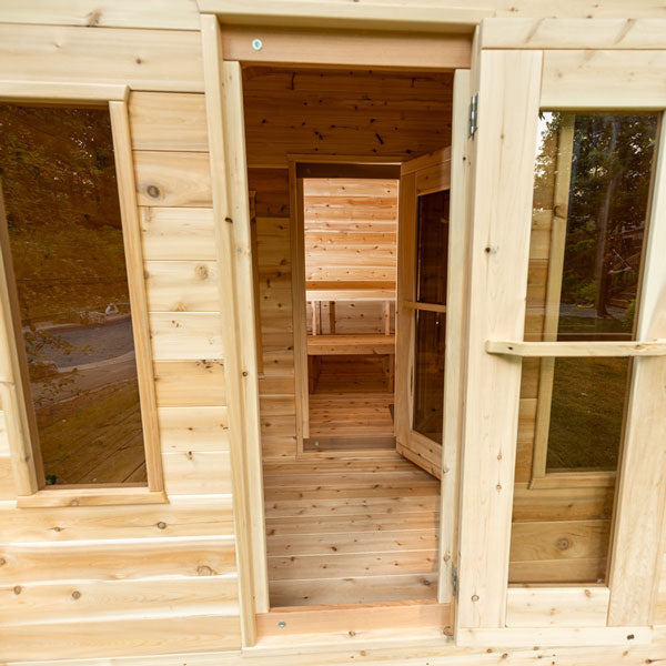 Dundalk CT Georgian Cabin Outdoor 2-6 person Sauna with Changeroom Outdoor Sauna Dundalk LeisureCraft