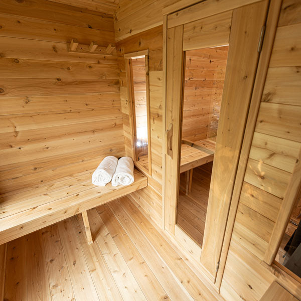 Dundalk CT Georgian Cabin Outdoor 2-6 person Sauna with Changeroom Outdoor Sauna Dundalk LeisureCraft