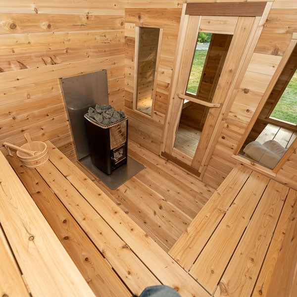 Dundalk CT Georgian Cabin Outdoor 2-6 person Sauna with Changeroom Outdoor Sauna Dundalk LeisureCraft