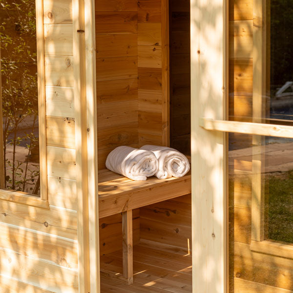 Dundalk CT Georgian Cabin Outdoor 2-6 person Sauna with Changeroom Outdoor Sauna Dundalk LeisureCraft