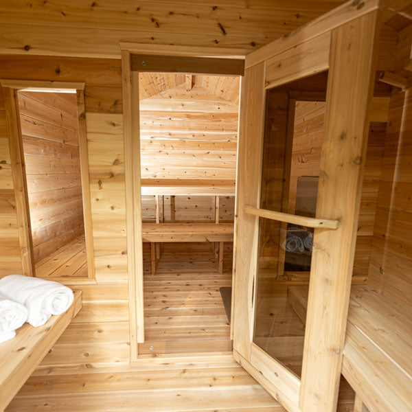 Dundalk CT Georgian Cabin Outdoor 2-6 person Sauna with Changeroom Outdoor Sauna Dundalk LeisureCraft