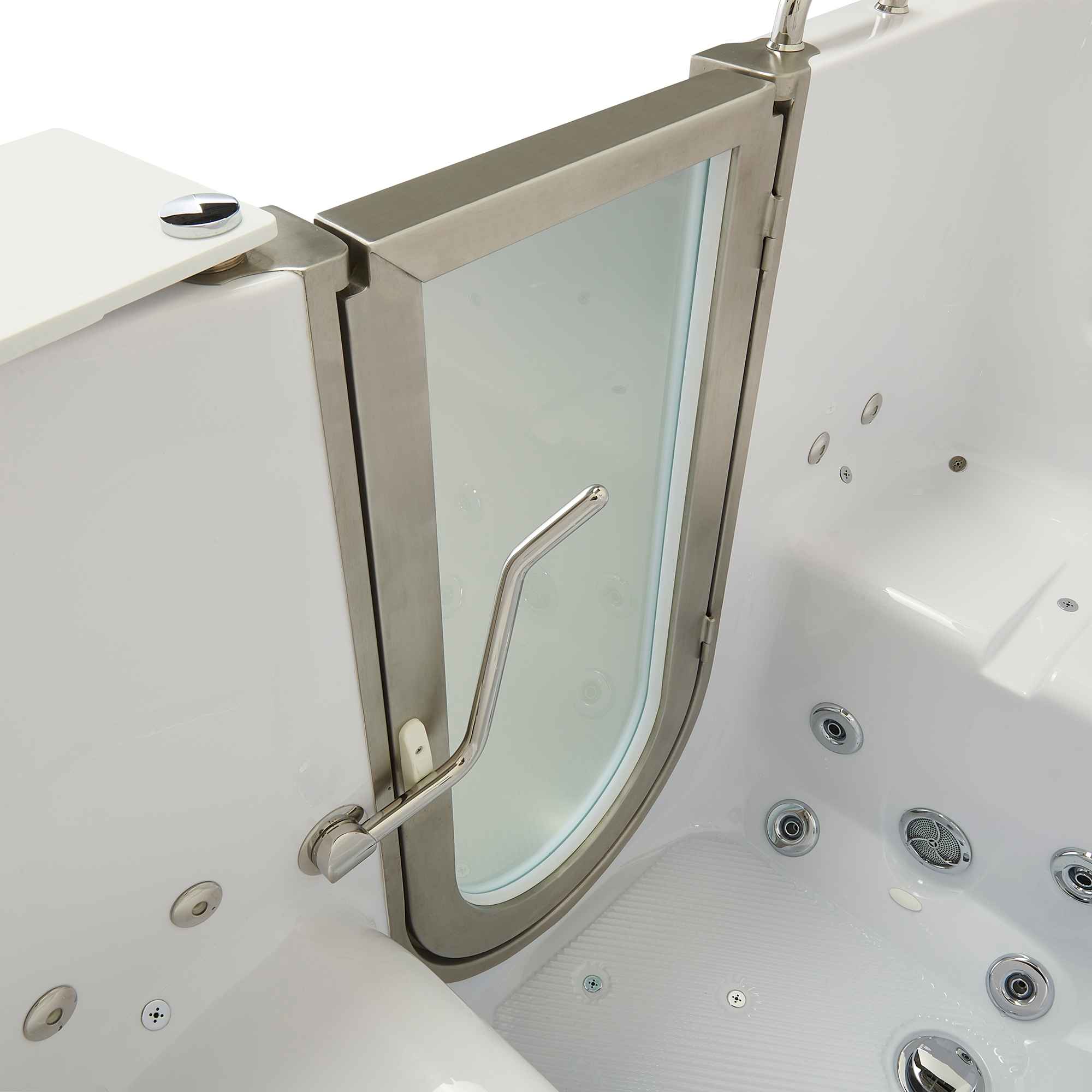 Ella Companion 32"x60" Air + Hydro Massage w/ Independent Foot Massage Acrylic Two Seat Walk-In-Bathtub, Inward Swing Door Bath Tub Ella's Bubbles