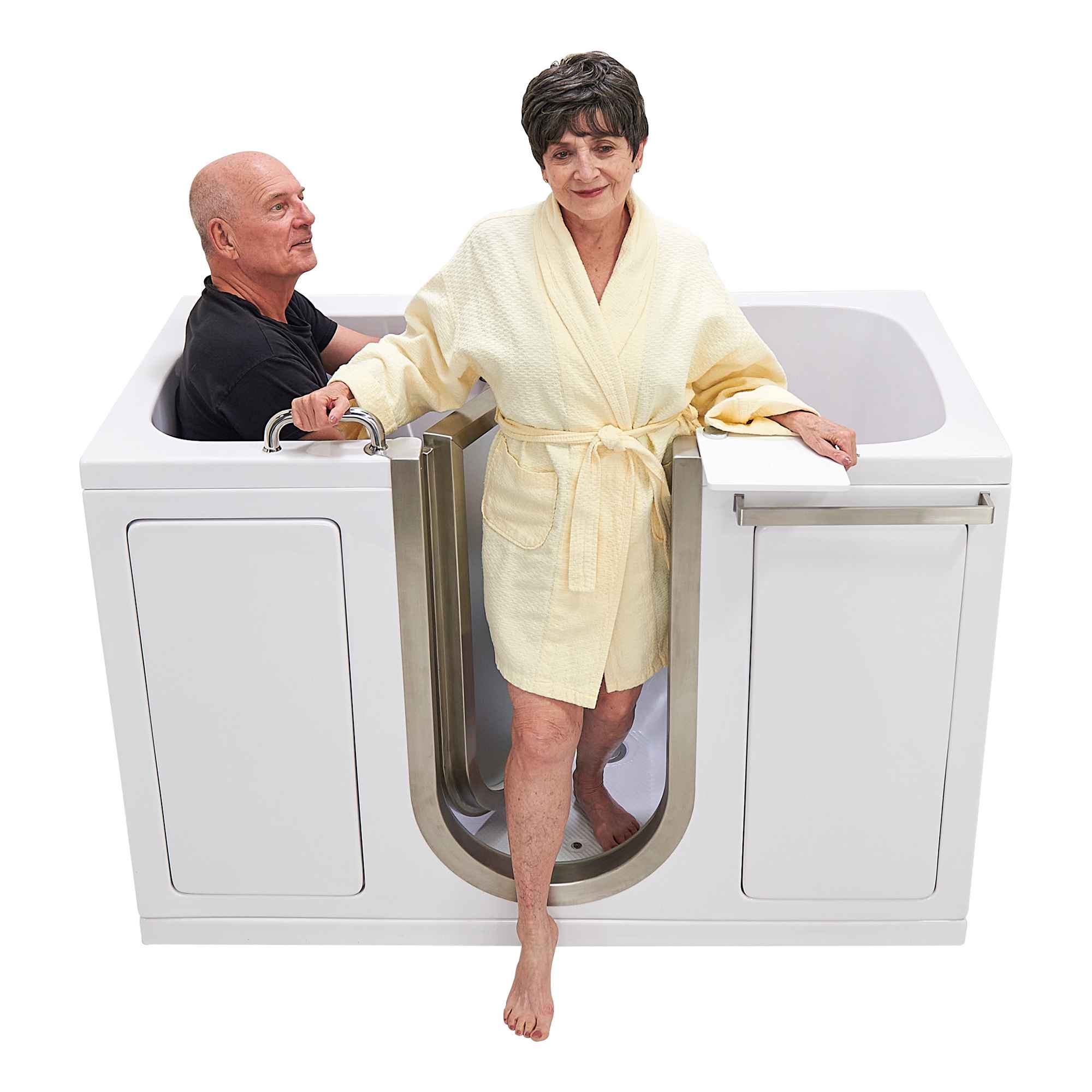 Ella Companion 32"x60" Air + Hydro Massage w/ Independent Foot Massage Acrylic Two Seat Walk-In-Bathtub, Inward Swing Door Bath Tub Ella's Bubbles