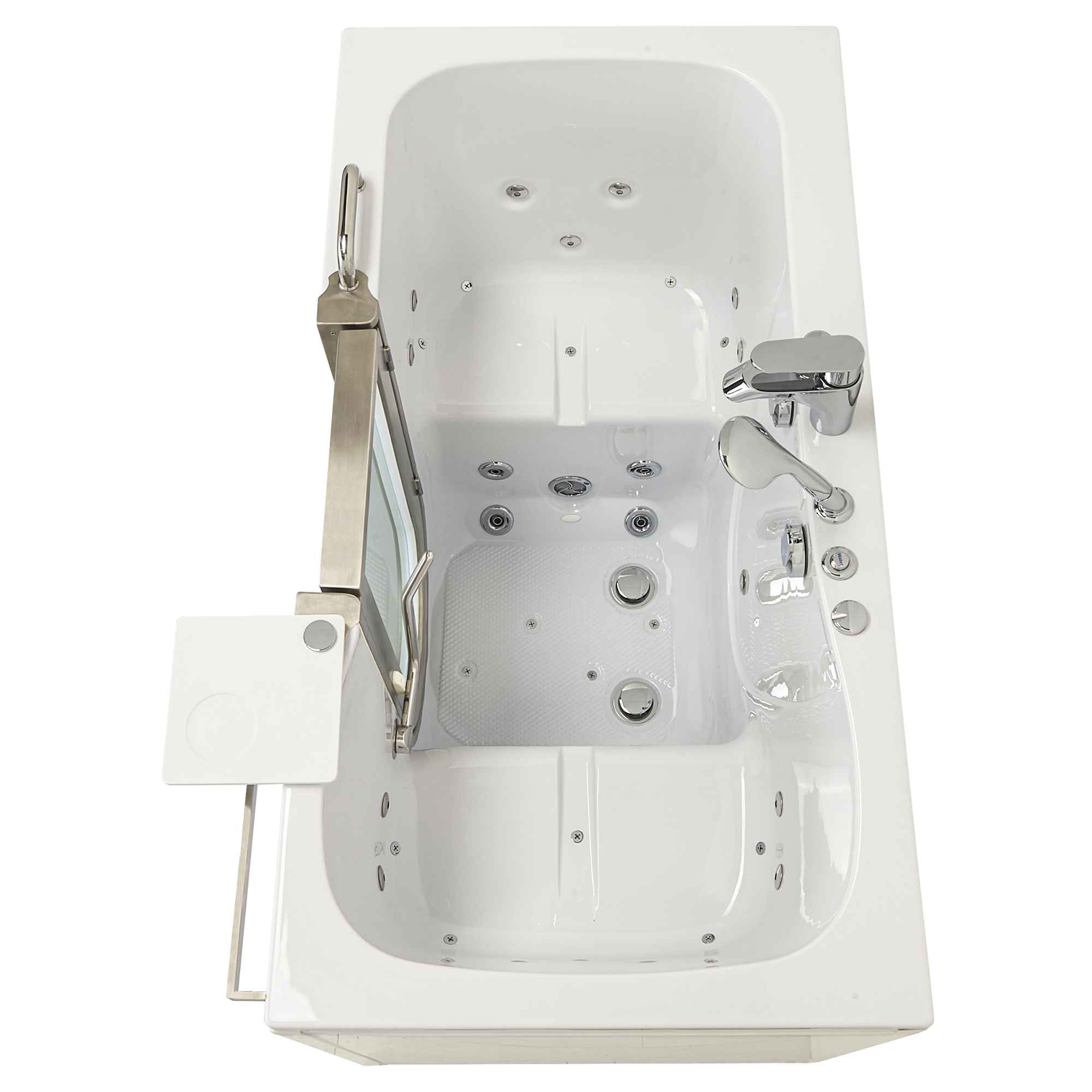Ella Companion 32"x60" Air + Hydro Massage w/ Independent Foot Massage Acrylic Two Seat Walk-In-Bathtub, Inward Swing Door Bath Tub Ella's Bubbles