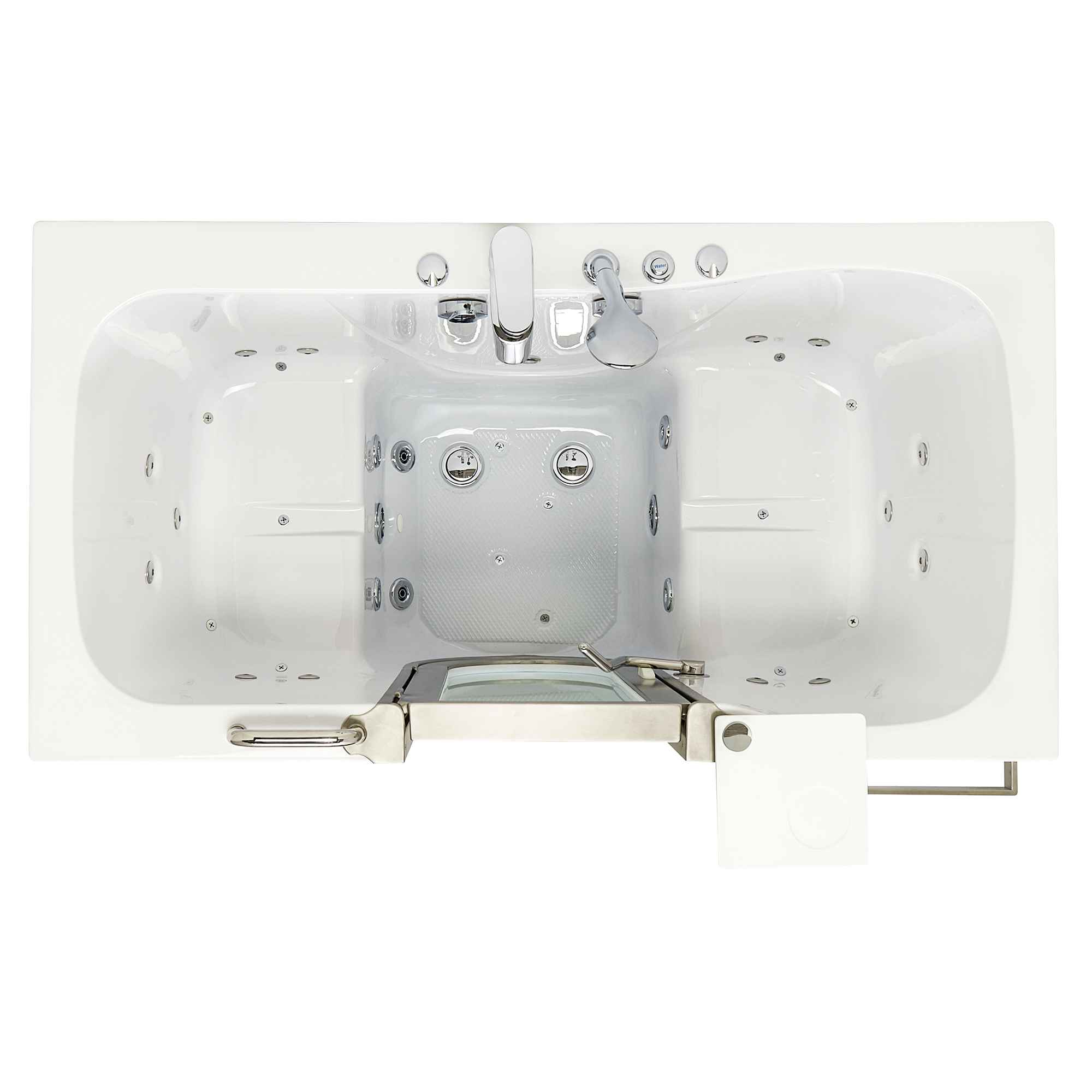 Ella Companion 32"x60" Air + Hydro Massage w/ Independent Foot Massage Acrylic Two Seat Walk-In-Bathtub, Inward Swing Door Bath Tub Ella's Bubbles