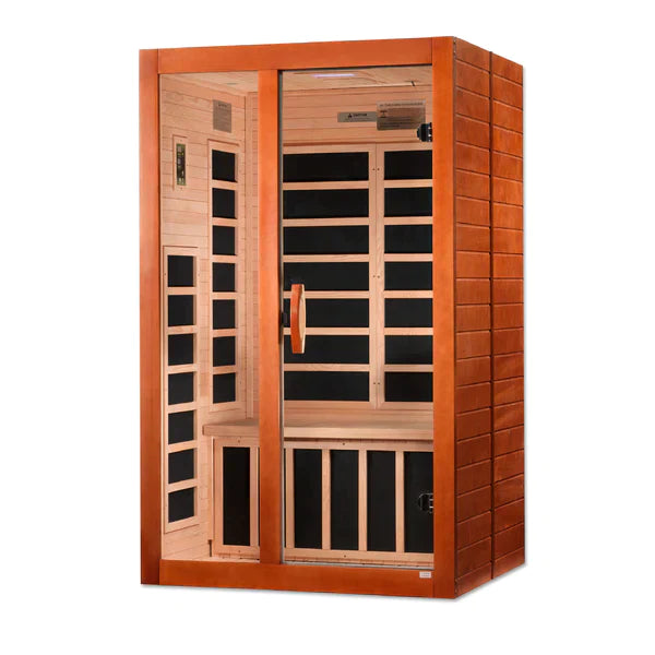 Dynamic Santiago 2 Person Low EMF FAR Infrared Sauna (Honey Dark Stain) INFRARED SAUNA Dynamic Saunas