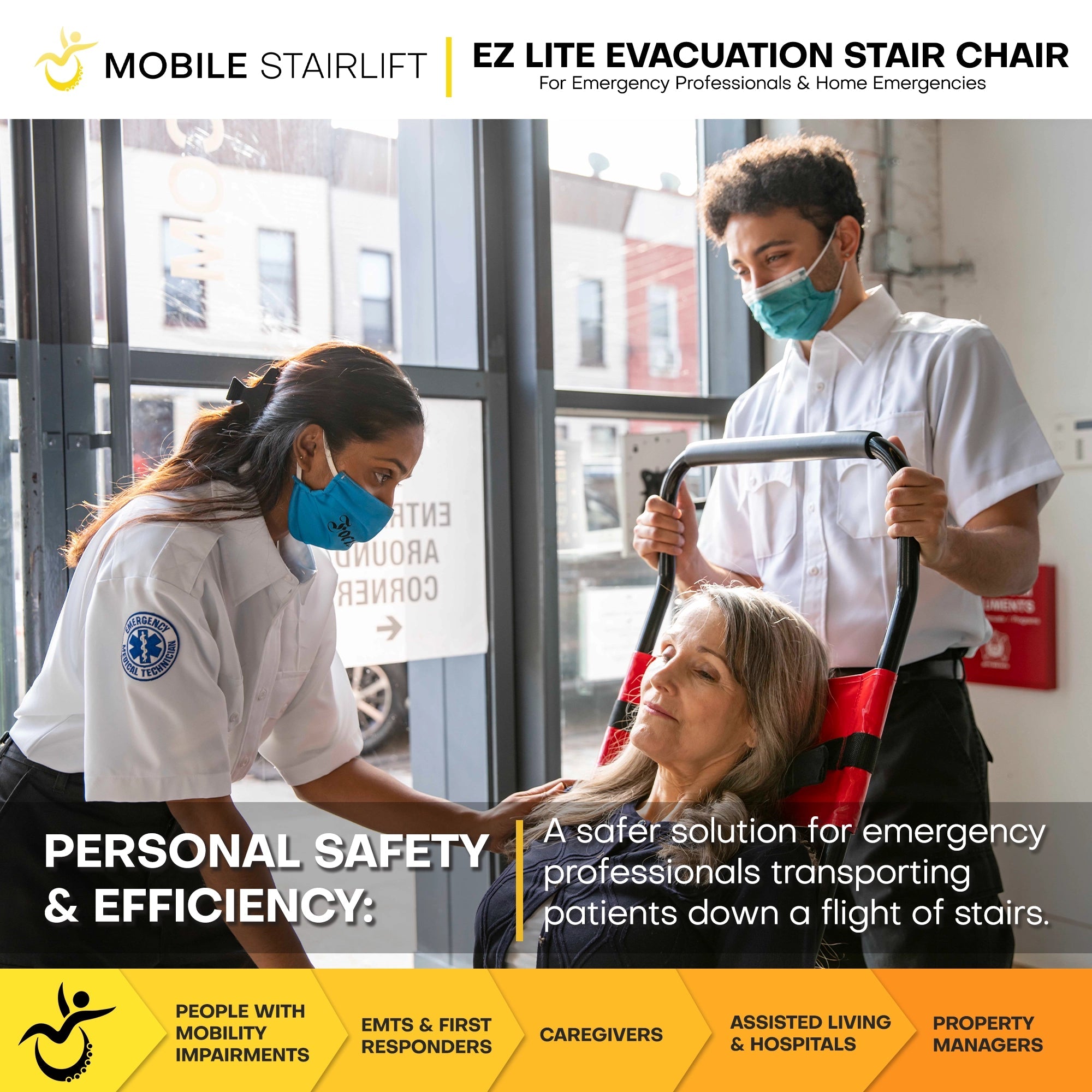 Climbing Steps Mobile Stairlift EZ LITE Evacuation Stair Chair Stair Lift Climbing Steps