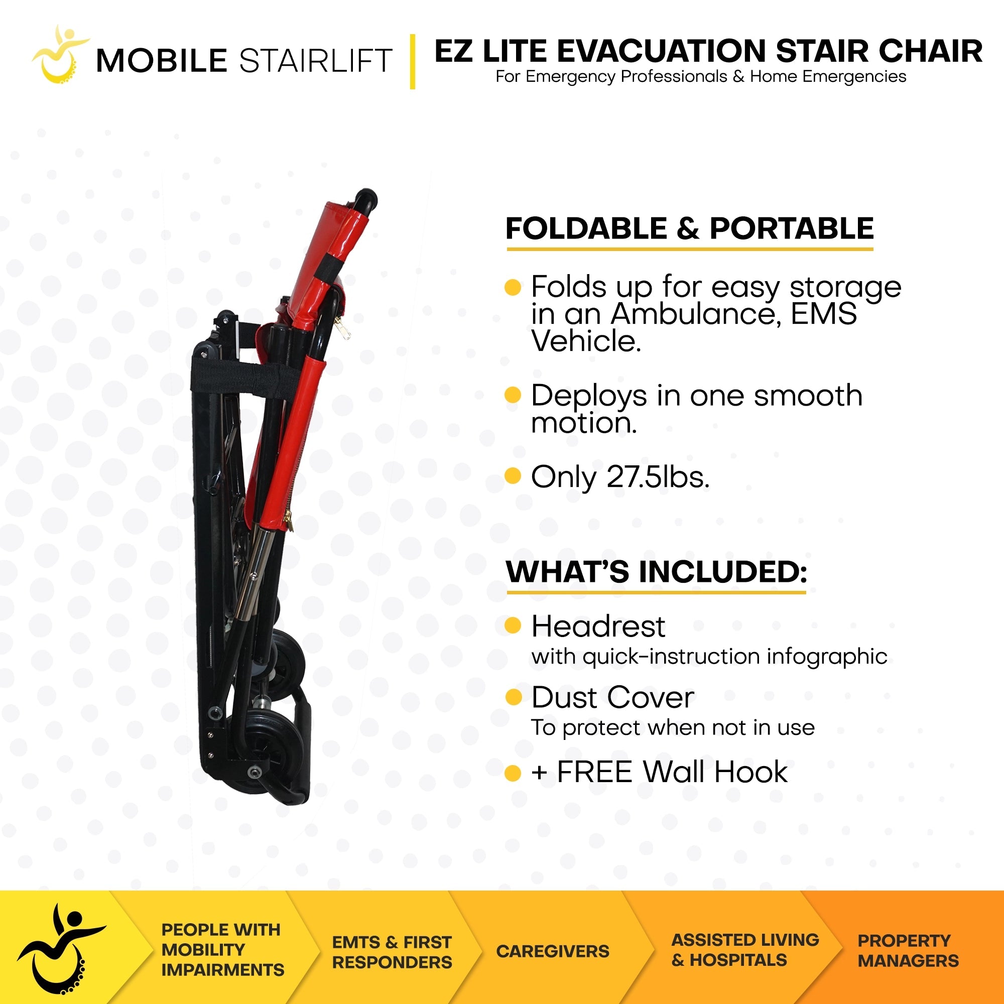 Climbing Steps Mobile Stairlift EZ LITE Evacuation Stair Chair Stair Lift Climbing Steps