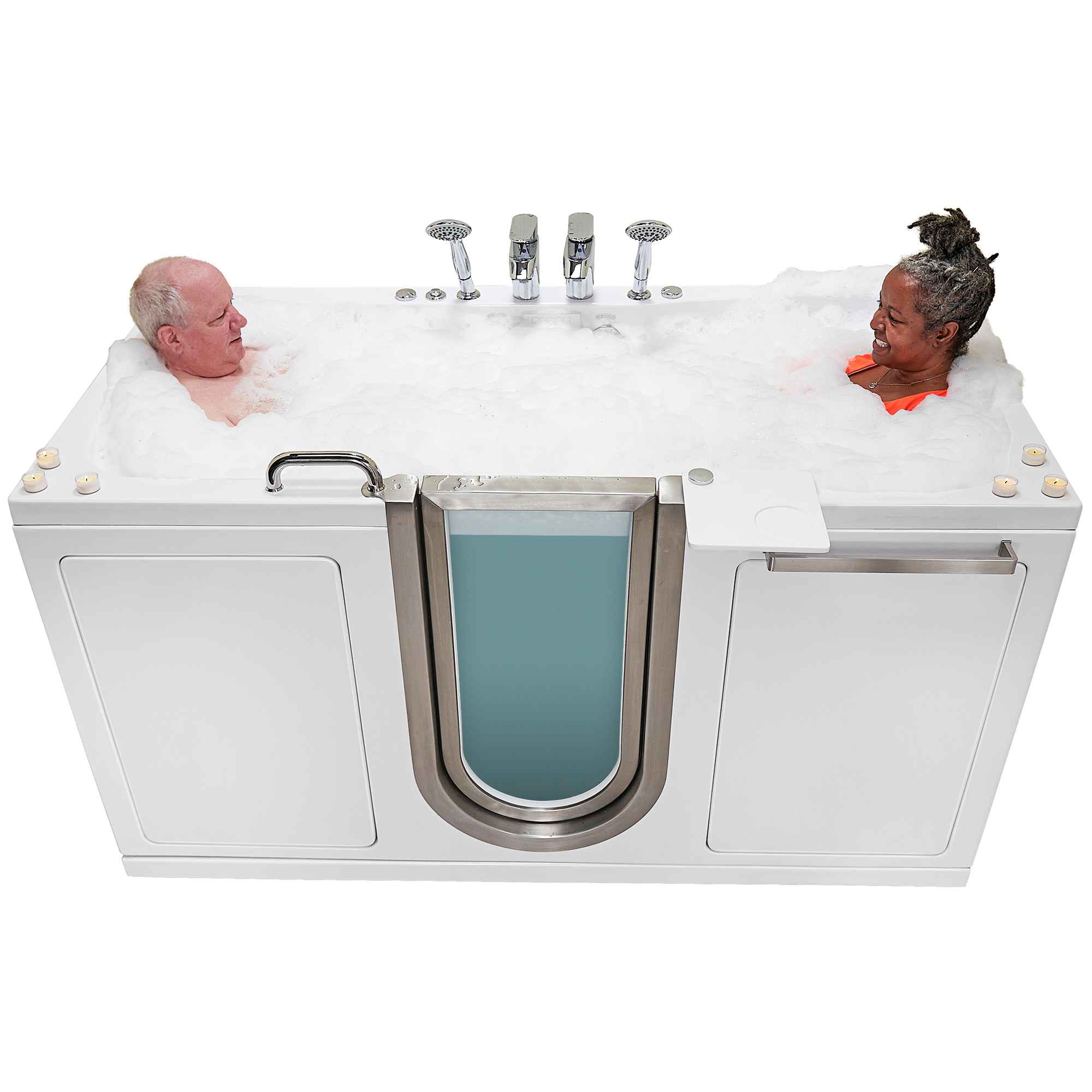Ella Escape 36"x72" Two Seat Walk in Bathtub, Air + Hydro + Independent Foot Massage Bath Tub Ella's Bubbles
