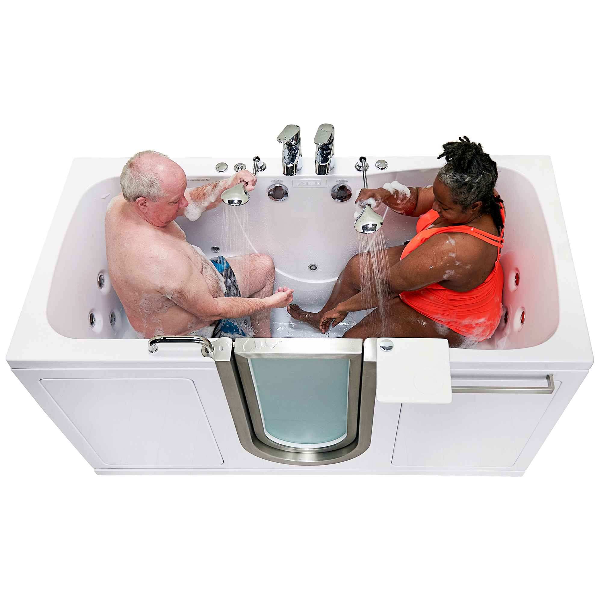 Ella Escape 36"x72" Two Seat Walk in Bathtub, Air + Hydro + Independent Foot Massage Bath Tub Ella's Bubbles