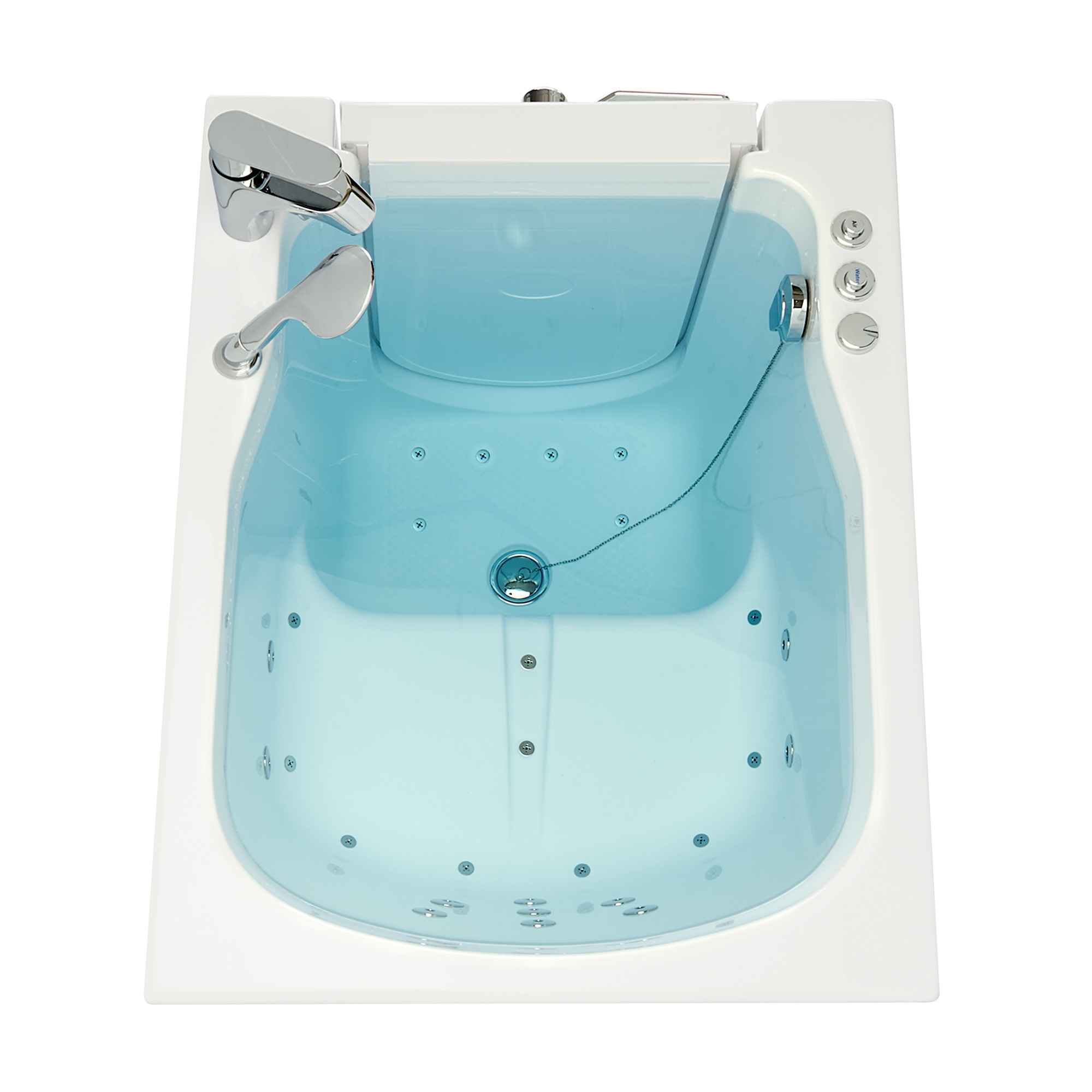 Ella Front Entry 32"x40" Acrylic Air and Hydro Massage Walk-In Bathtub with Outward Swing Door, 2 Piece Fast Fill Faucet, 2" Drain Bath Tub Ella's Bubbles