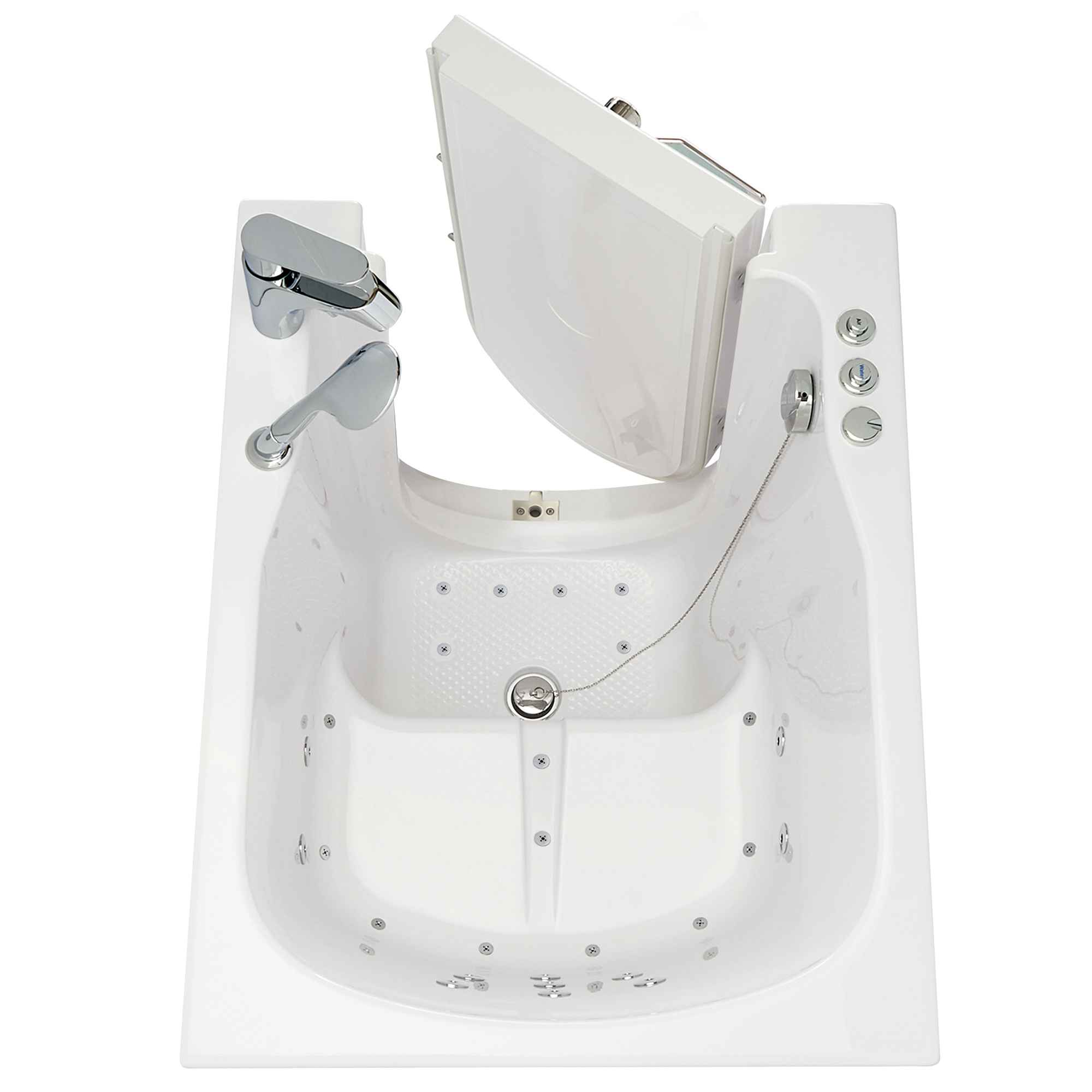Ella Front Entry 32"x40" Acrylic Air and Hydro Massage Walk-In Bathtub with Outward Swing Door, 2 Piece Fast Fill Faucet, 2" Drain Bath Tub Ella's Bubbles