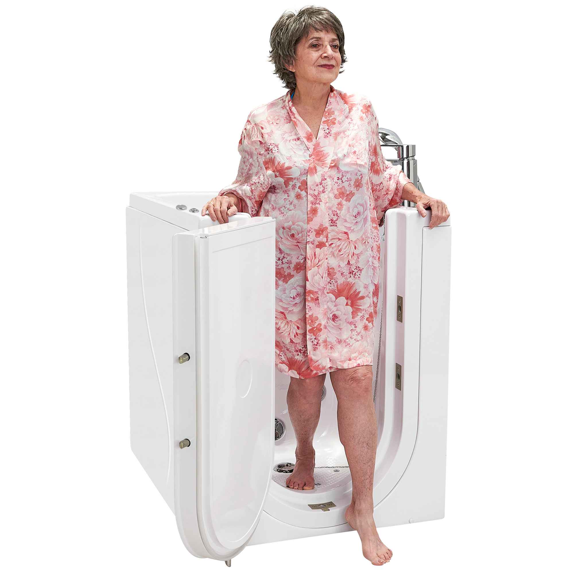 Ella Front Entry 32"x40" Acrylic Air and Hydro Massage Walk-In Bathtub with Outward Swing Door, 2 Piece Fast Fill Faucet, 2" Drain Bath Tub Ella's Bubbles